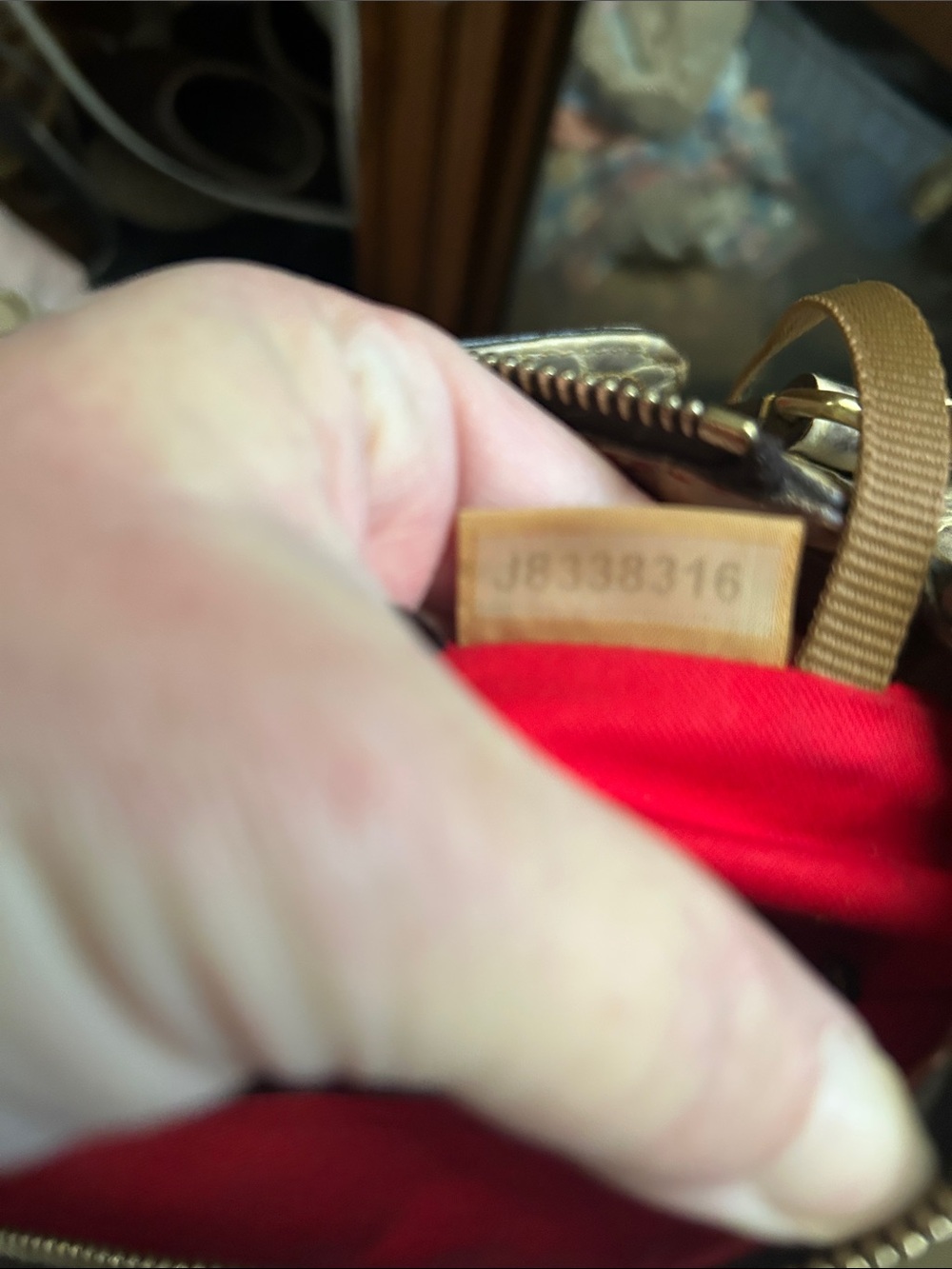 Dooney & Bourke Taupe Croc-Embossed Leather Satchel with Brass Hardware - Picture 7 of 7